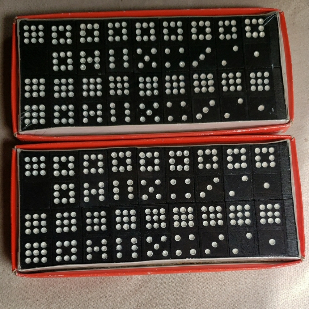 Domino Set with White Dots (Three) Vintage